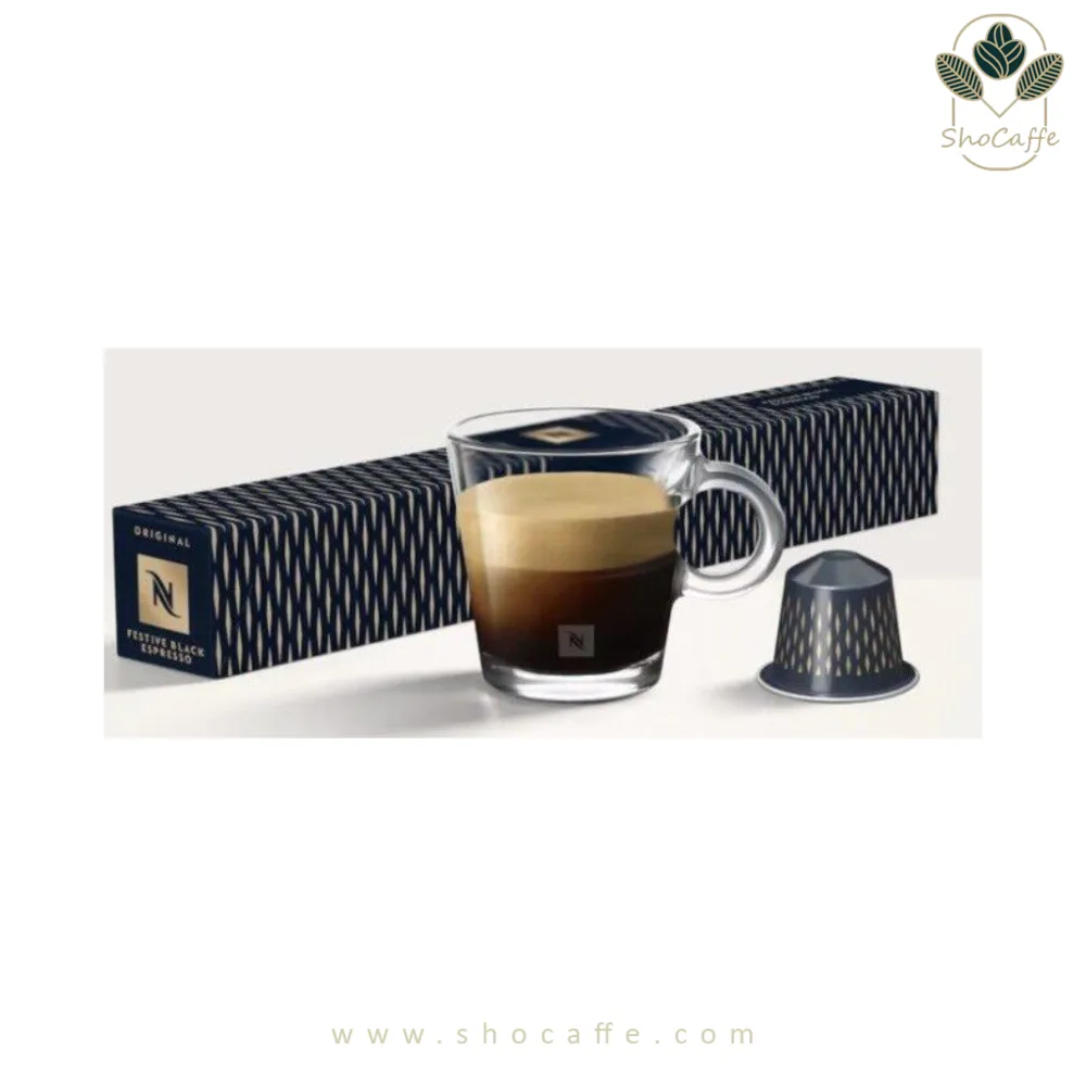کپسول قهوه نسپرسو مدل Festive Black Espresso -با درجه تلخی 7
